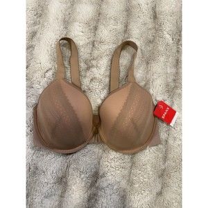 Spanx Bra-Llelujah Illusion Lace Full Coverage Size 36DD Cafe Au Lait Rose New